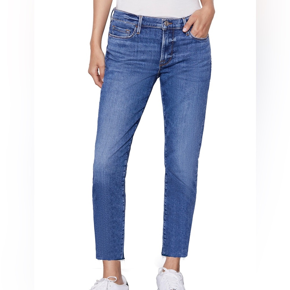 Frame Denim - Le Garcon Slim Raw Hem Blue Jeans Sz 26